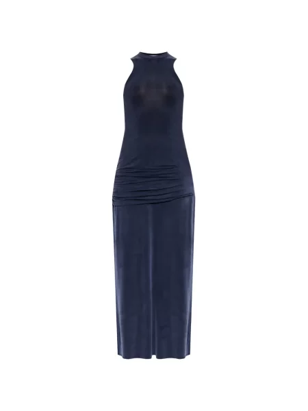 Rochie Iro fără mâneci cu volane albastru