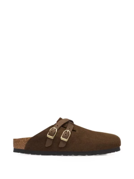 Mules Birkenstock σουέντ με αγκράφα καφέ