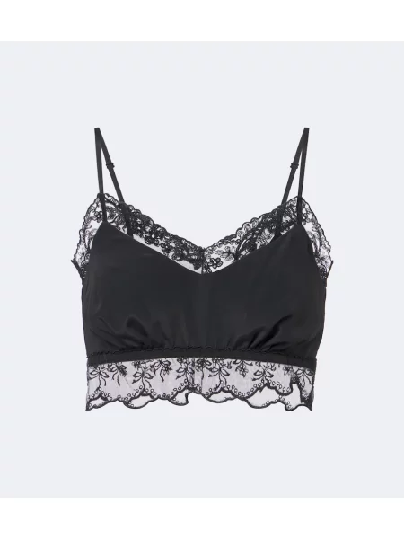 Sutien bralette Simone Rocha din satin negru