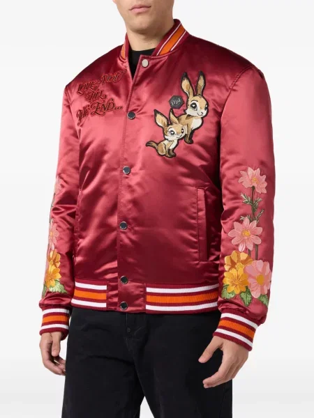 Geacă bomber Philipp Plein cu broderie roșu