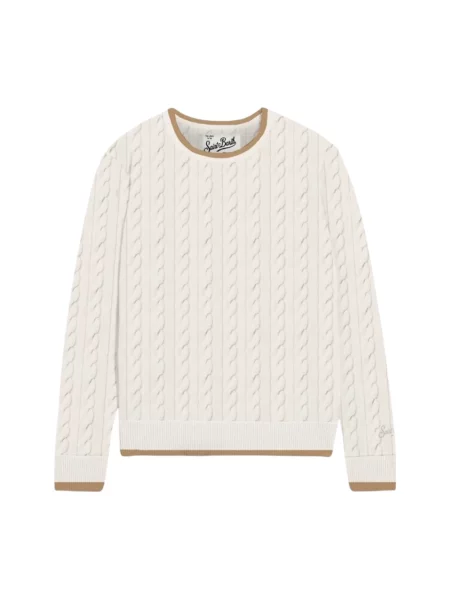 Sweter Mc2 Saint Barth wełniany beżowy
