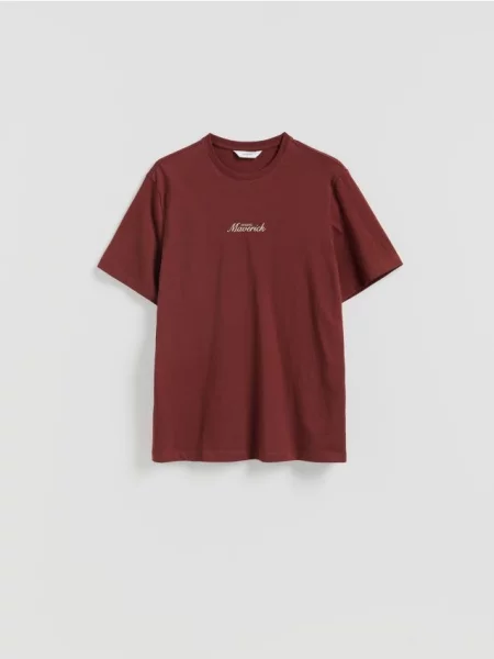Reserved Tricou regular cu imprimeu maro
