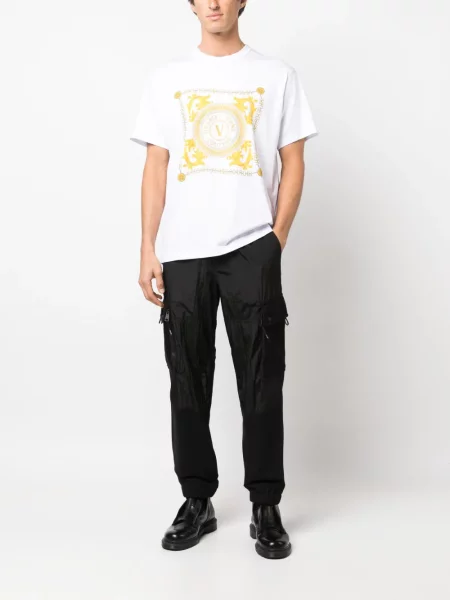 Raštuotas marškinėliai Versace Jeans Couture balta