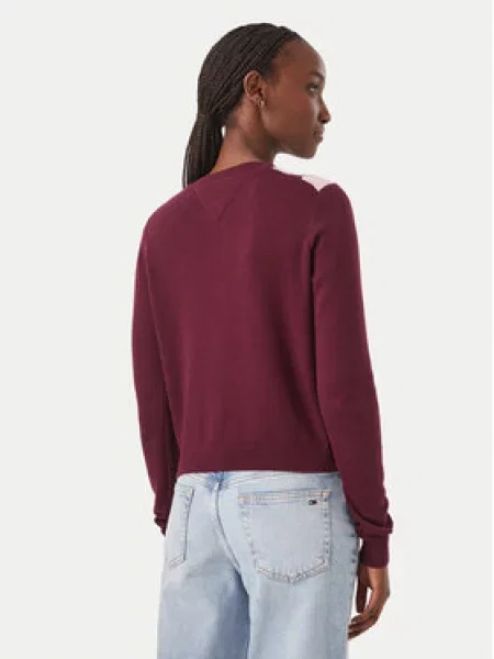 Tommy Jeans Kardigan Ess šljiva / ciklama / bijela ljubičasta