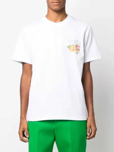 Scurt tricou Casablanca cu imagine alb
