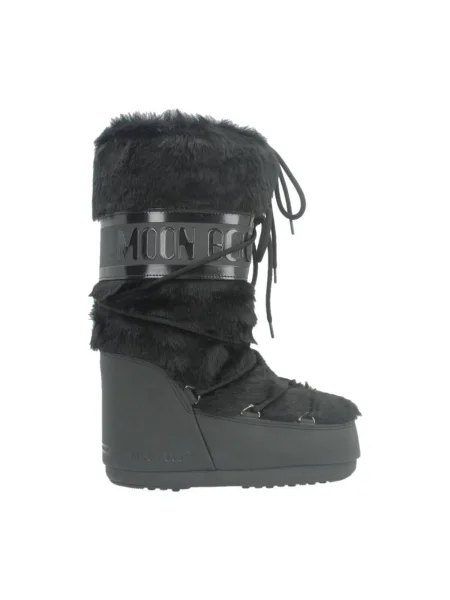 Cizme De Zăpadă Pentru Femei Moon Boot Icon Faux Fur negre