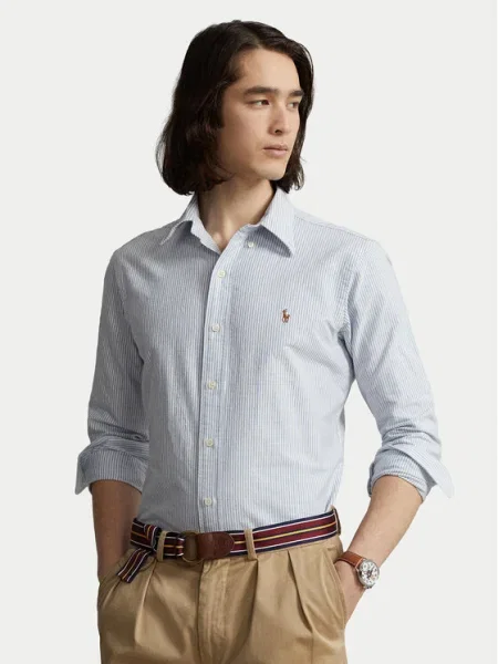 Polo Ralph Lauren Риза Светлосиньо Custom Fit синьо