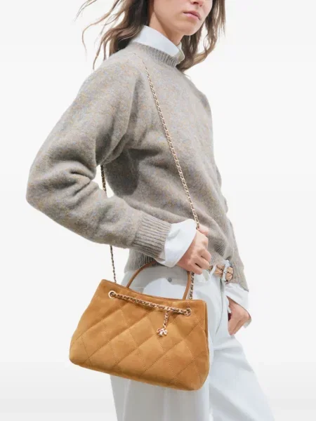 Geantă Tory Burch din piele de căprioară