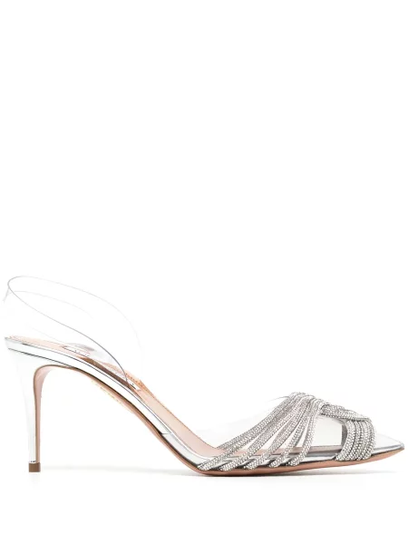 Pantofi cu toc Aquazzura argintiu