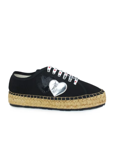 Espadryle Love Moschino skórzane czarne