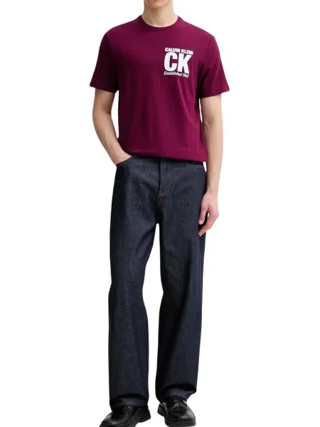 Calvin Klein Tričko cyklaménová biela