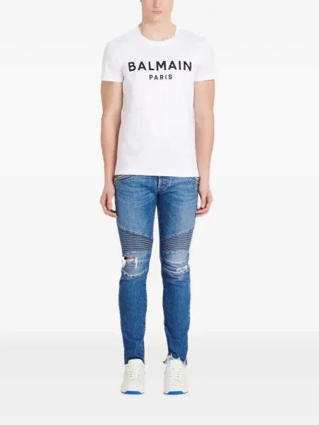 Tricou Balmain cu imagine alb