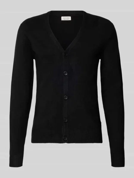 Kardigan rozpinany z listwą guzikową model „HEINE” Casual Friday czarny