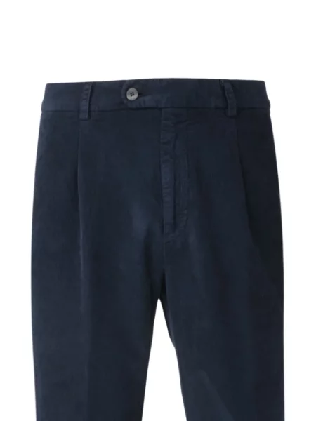 Pantaloni Boglioli de catifea cord plisate albastru