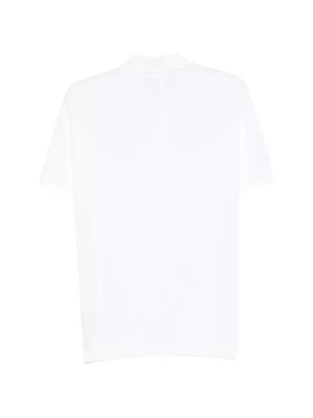 Tricou polo Lacoste cu autograf alb