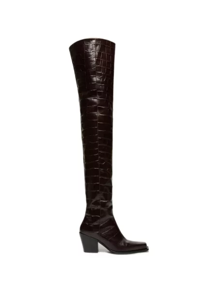 Kozačky Max Mara s potiskem hnědé