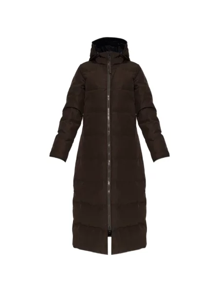 Palton Canada Goose cu pene maro