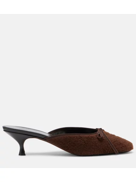 Papuci tip mules Herbert Levine din piele de oaie maro