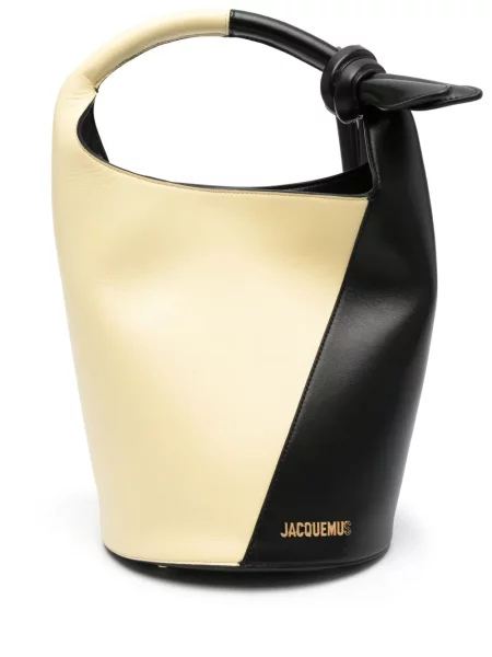 Geanta de piele Jacquemus din piele galben