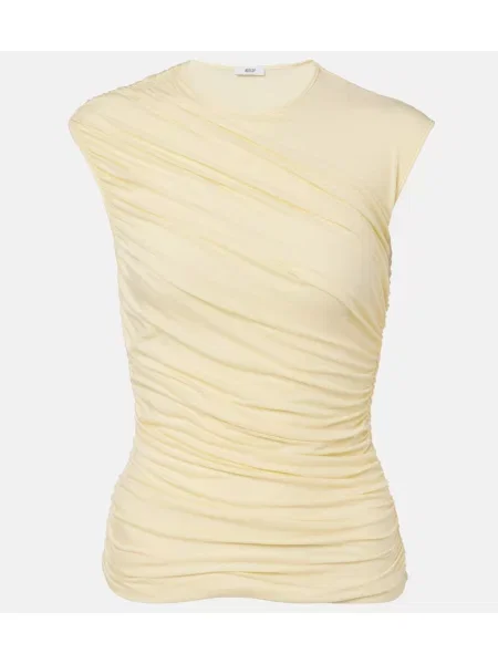 Top Agolde cu volane galben