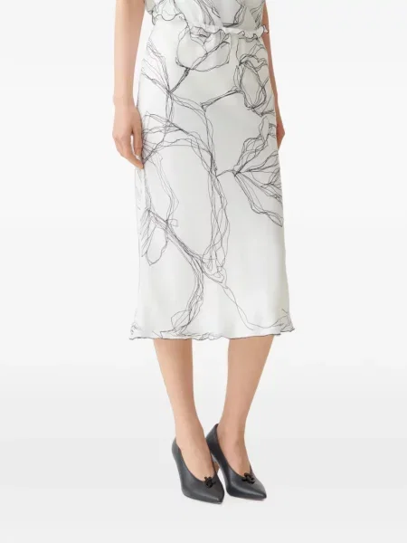 Fustă Fabiana Filippi cu model floral cu imagine alb