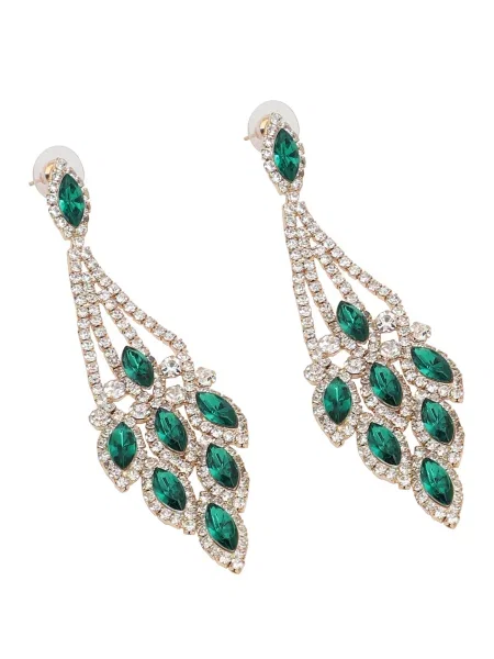 SOHI Uhani zlata srebrna zelena