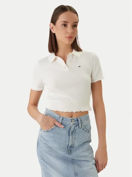 Tommy Jeans Tricou polo alb