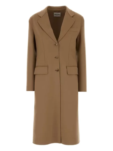 Płaszcz Miu Miu z klapą brązowy