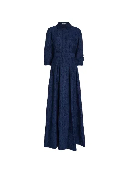 Cu centură rochie maxi Simkhai din jacard albastru