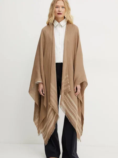 Пончо MM от лека материя кафяво