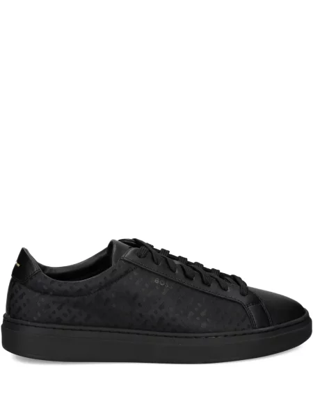 Sneakerși Boss din piele negru