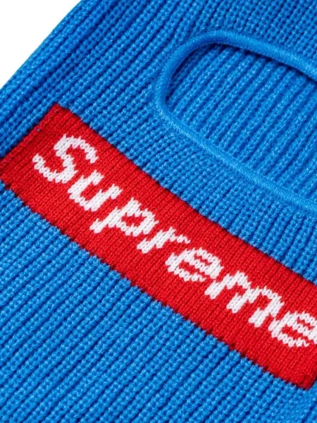 Pletený čepice Supreme s autogramem modrý