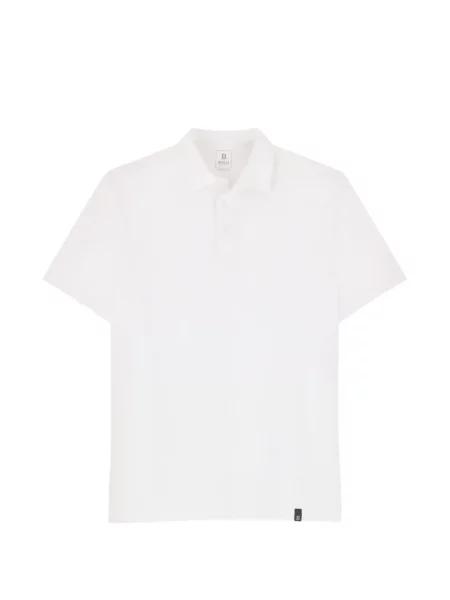 Tricou polo Boggi Milano din jerseu alb