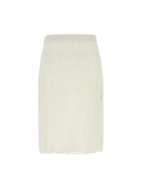 Dzianinowa osłona spódnica ołówkowa Bottega Veneta biała