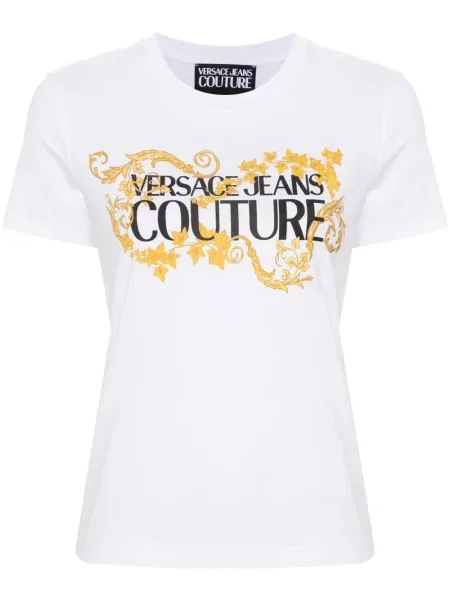 Tricou Versace Jeans Couture cu imagine alb