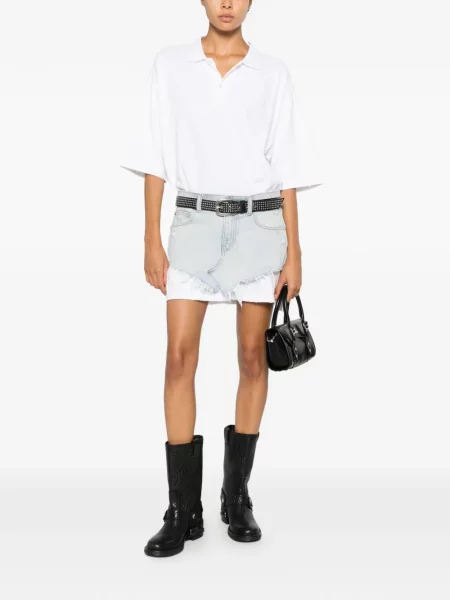 Rochie din denim Alexander Wang alb
