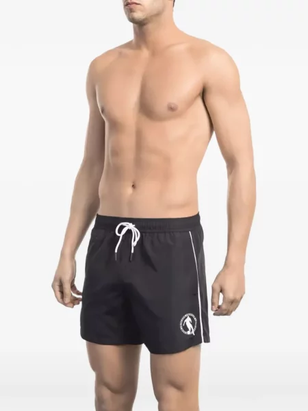 Slip de baie Bikkembergs cu imagine cu cordon negru