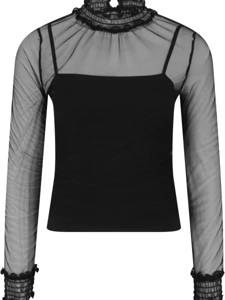 Bluzka Urban Classics z siateczką czarna