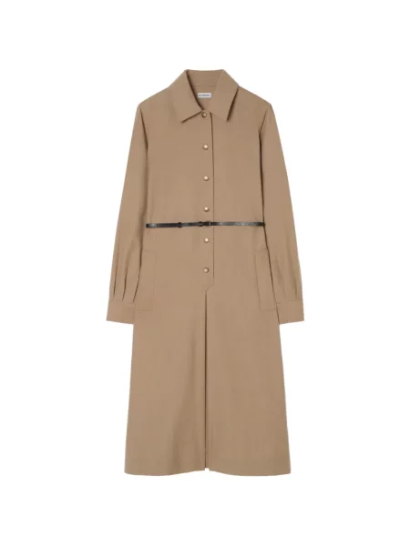 Rochie tip cămașă Burberry de lână maro