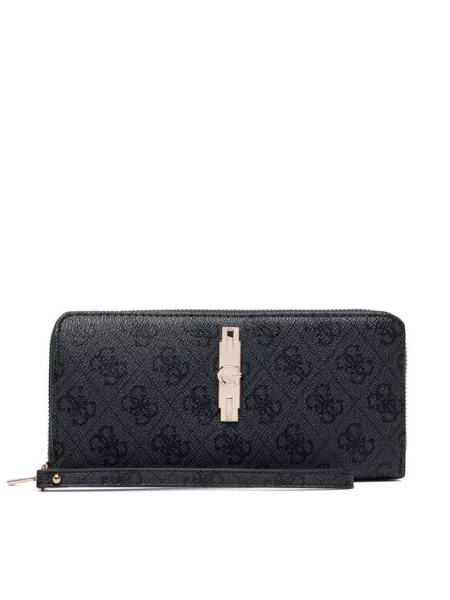 Guess Denarnica Yvonne Logo Slg Temno siva