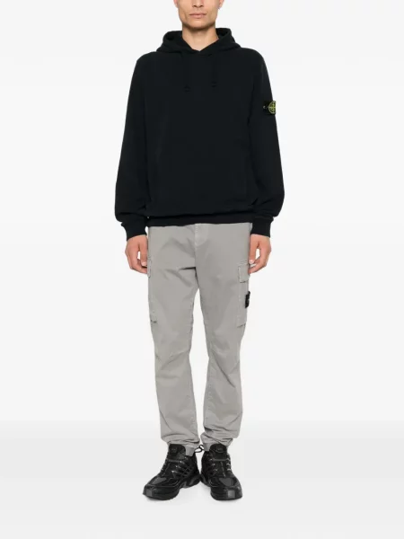 Суичър с качулка Stone Island камъни с връзки синьо