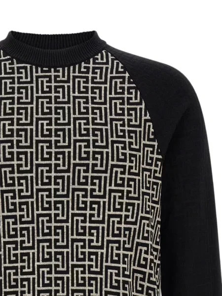 Pulover Balmain din jacard negru