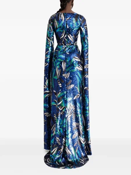 Rochie maxi Gemy Maalouf cu paiete albastru