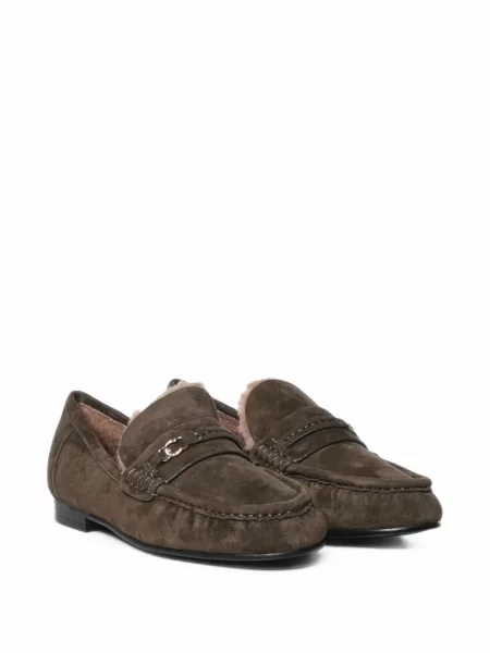 Pantofi loafer Coccinelle din piele de căprioară verde