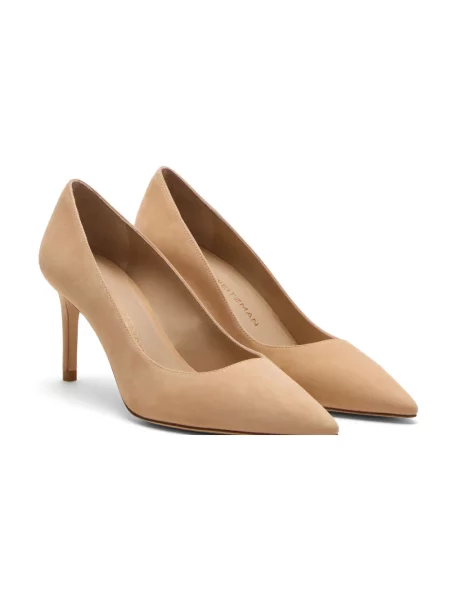 Czółenka Stuart Weitzman skórzana beżowa
