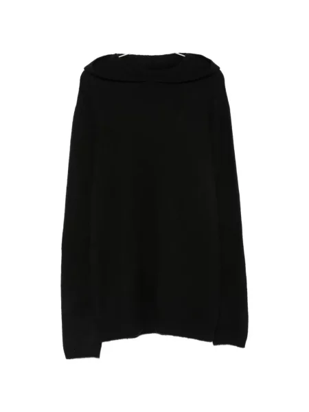 Pulover Rick Owens tricotate cu glugă negru
