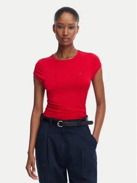 Tommy Jeans Majica Draped rdeča