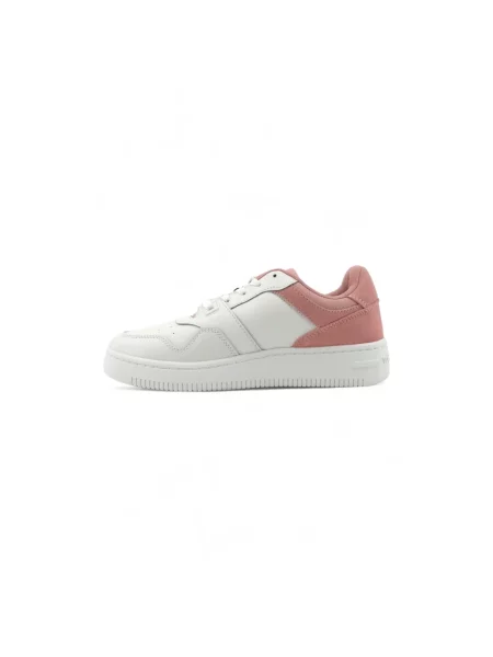 Wielobarwność trampki Tommy Jeans retro skórzane białe