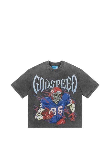 Tricou Godspeed cu imagine gri