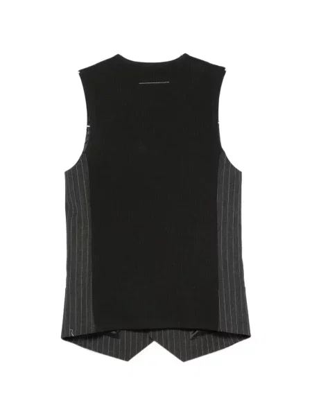 Αμάνικο ριγέ γιλέκο Mm6 Maison Margiela γκρι